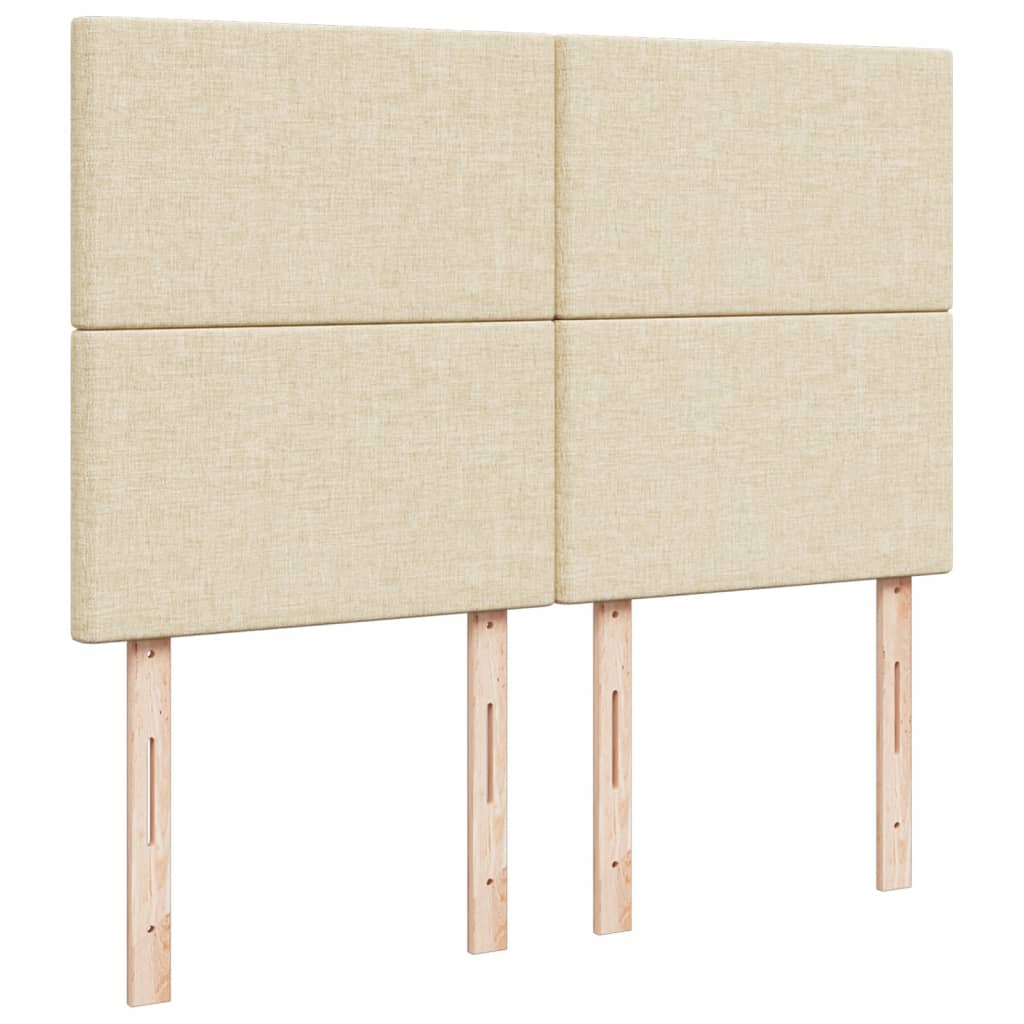 Cama Box Spring Con Colchón Tela Color Crema 160x200 Cm / Vetonek_2