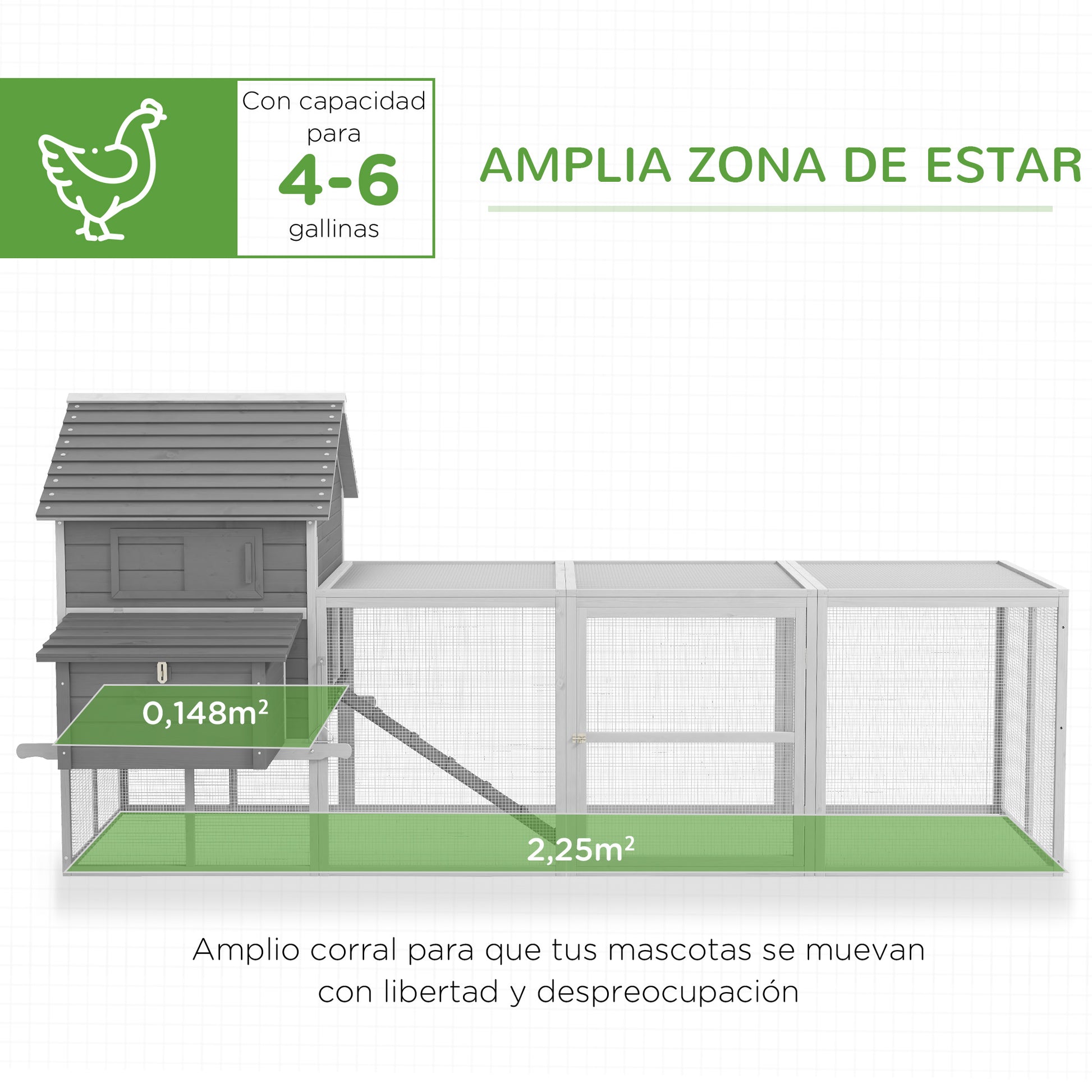 Pawhut Gallinero Grande De Madera_3