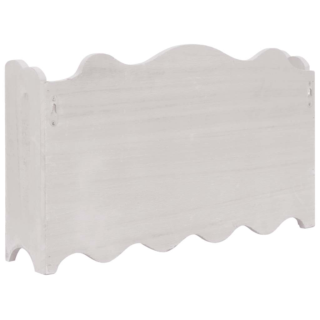 Perchero De Pared De Madera Blanco 50x10x30 Cm_3