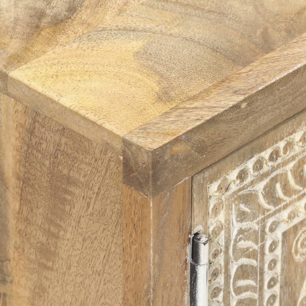Mesa De Centro De Madera Maciza De Mango 90x50x35 Cm_3