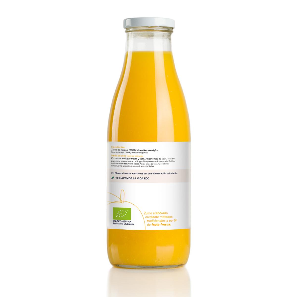 Pack 6x Zumo de Naranja 100% fruta exprimida Eco Planeta Huerto 750ml