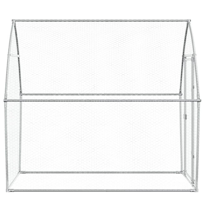 Vidaxl Jaula Para Gallinas Acero Galvanizado Plateado 200x105x182 Cm_5