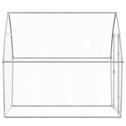 Vidaxl Jaula Para Gallinas Acero Galvanizado Plateado 200x105x182 Cm_5