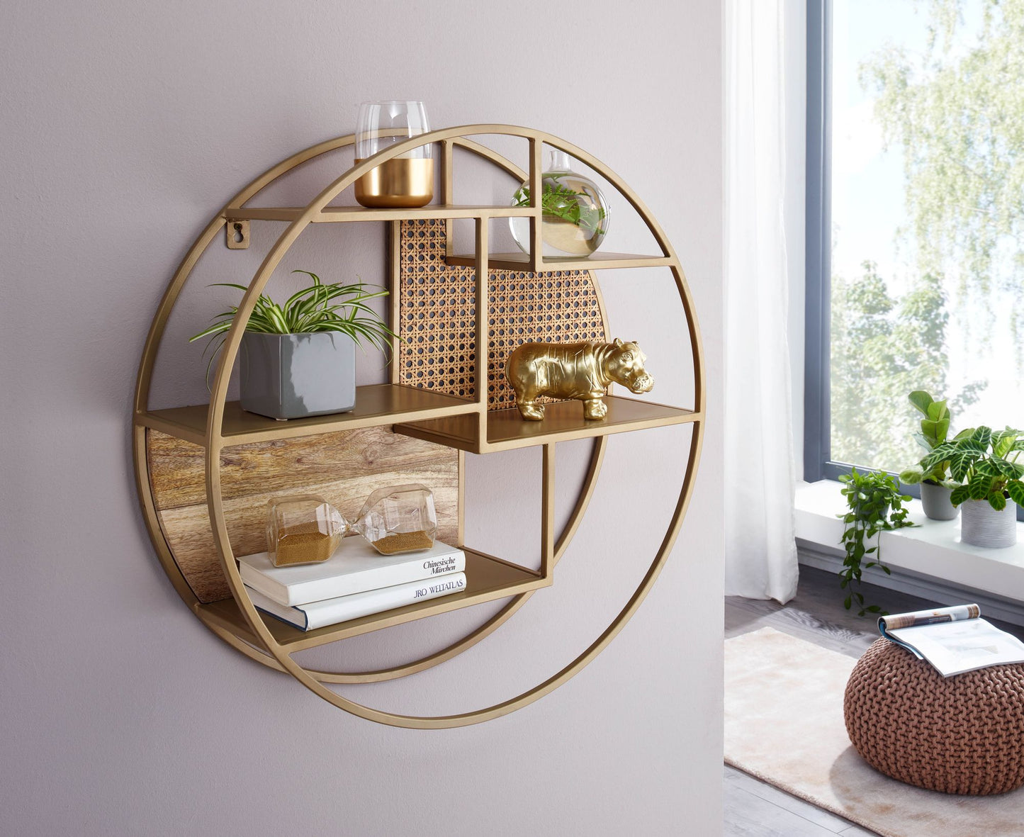 Estante De Pared Rattan 62x62x17 Cm_2