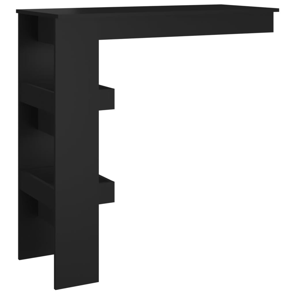 Mesa De Bar De Pared Madera Contrachapada Negro 102x45x103,5cm_3