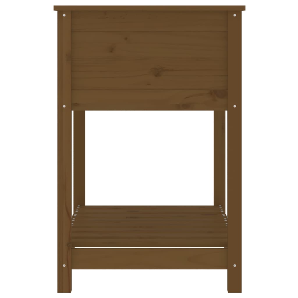 Jardinera Con Estante Madera Maciza Marrón Miel 82,5x54x81 Cm_5