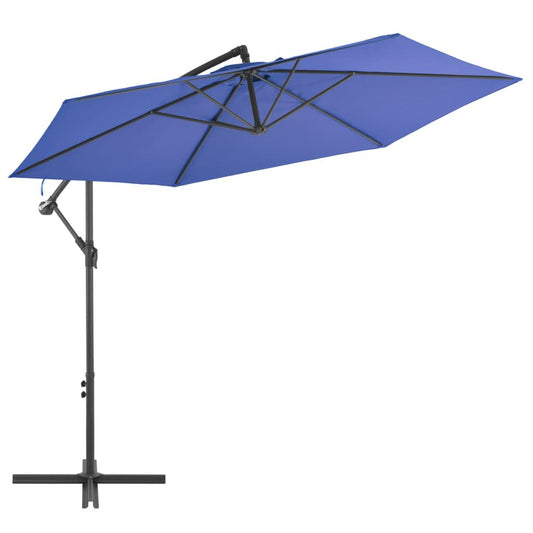 Vidaxl Sombrilla Voladiza Con Poste De Aluminio Azul 300 Cm_0