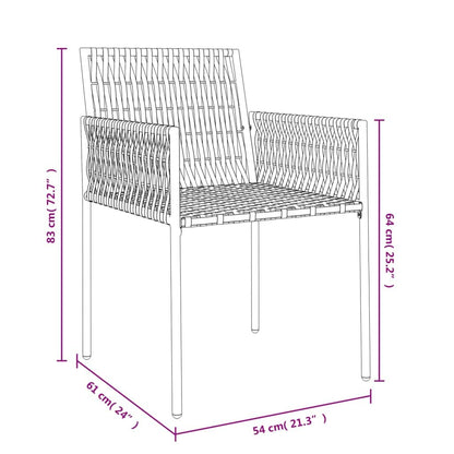 Vidaxl Sillas Jardín Y Cojines 4 Uds Ratán Sintético Marrón 54x61x83cm_2