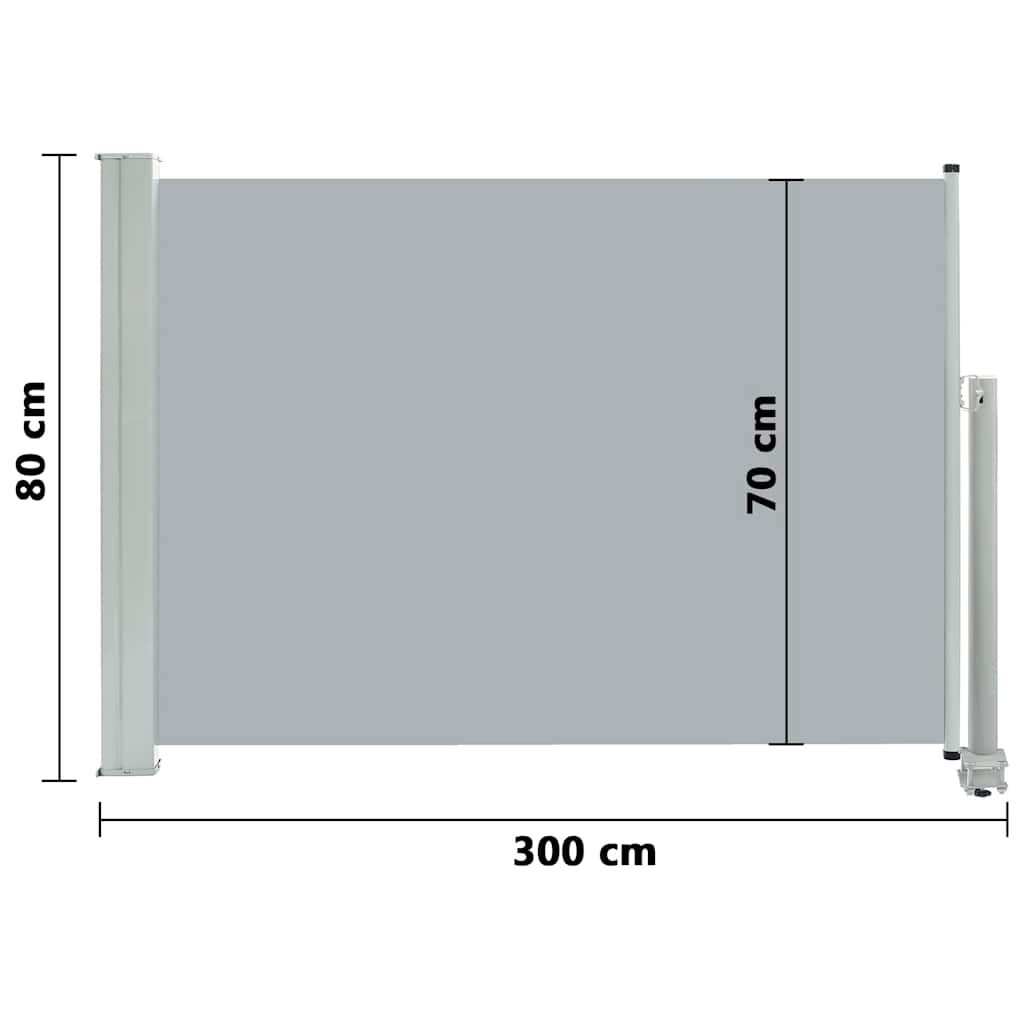 Vidaxl Toldo Lateral Retráctil De Jardín Gris 80x300 Cm_2