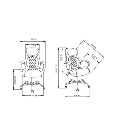 Silla De Oficina Angela En Gris. Alto: 115-125. Ancho: 62. Fondo: 69,5_4