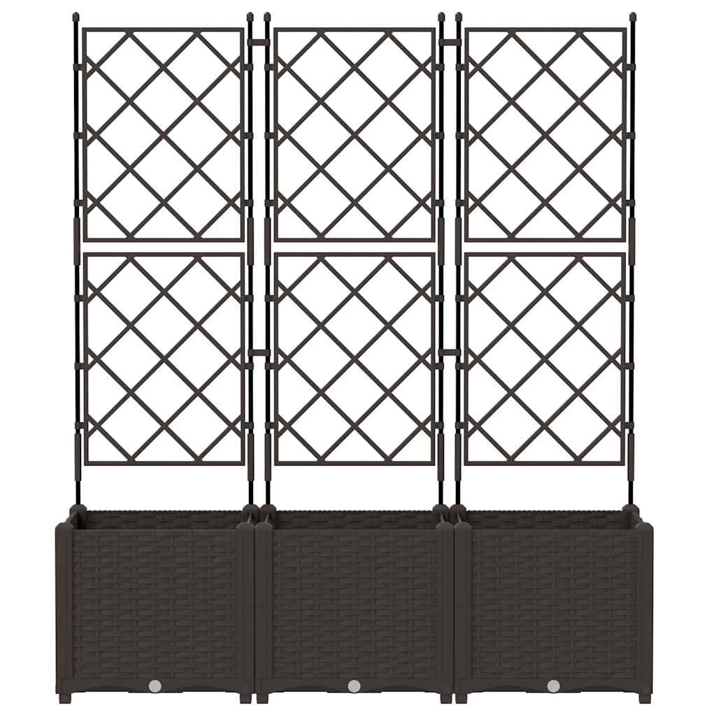 Vidaxl Maceta De Jardín Con Enrejado 3 Pcs Marrón 120 X 40 X 143 Cm Pp_4