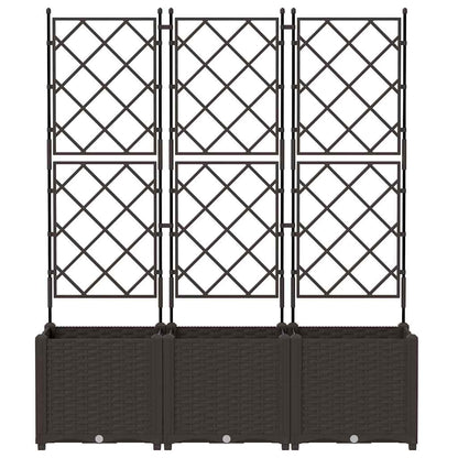 Vidaxl Maceta De Jardín Con Enrejado 3 Pcs Marrón 120 X 40 X 143 Cm Pp_4
