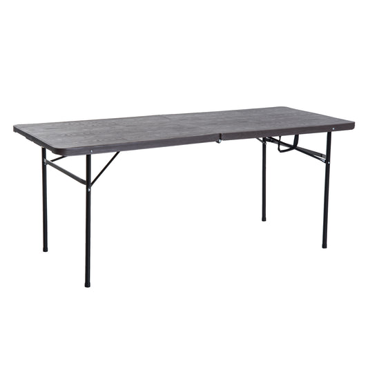 Outsunny Mesa Plegable Portátil Para Camping Mesa Auxiliar Multiusos Marrón 2_0