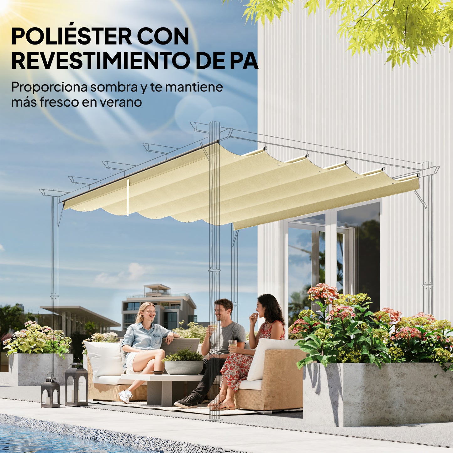 Outsunny Techo De Pérgola 3_4