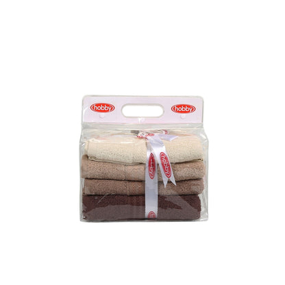 Juego De Toallas De Mano (4 Piezas) Crema, Beige Y Marrón_3