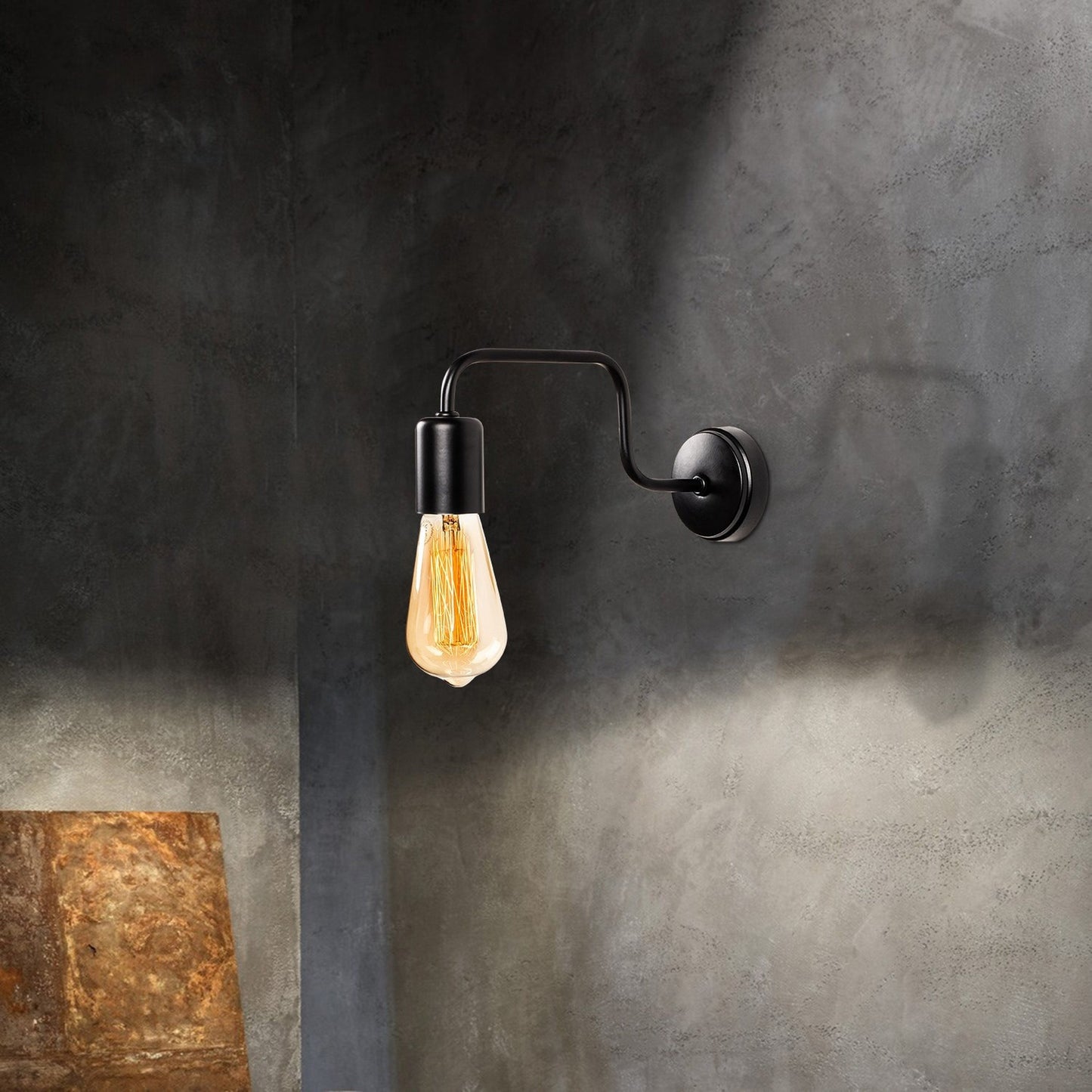 Aplique De Pared, Metal , Negro, 4x28x11, Casquillo E 27 Max 40 W_5