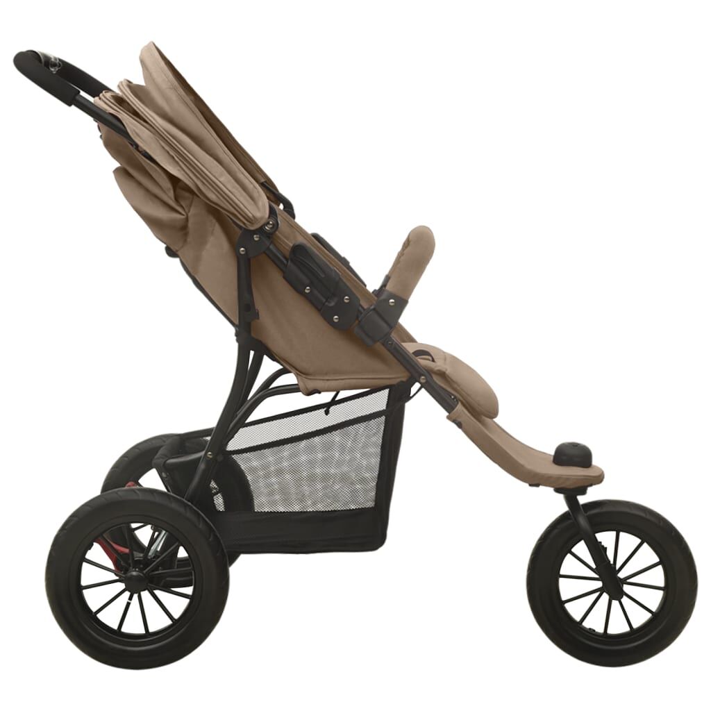 Vidaxl Cochecito De Bebé De Acero Gris Taupe_3