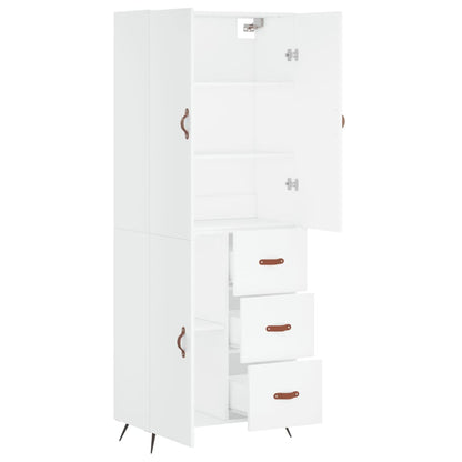 Aparador Alto Madera Contrachapada Blanco 69,5x34x180 Cm_3