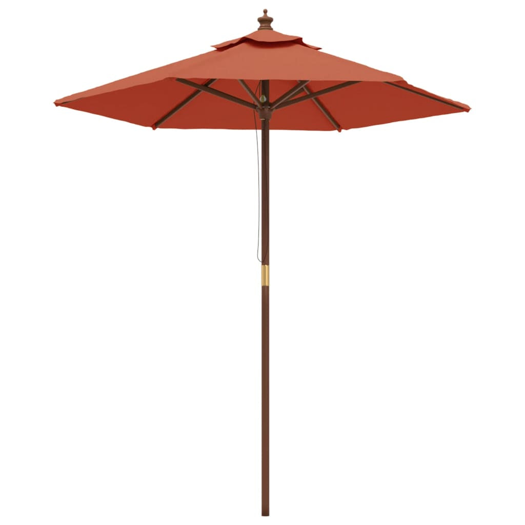 Vidaxl Sombrilla De Jardín Con Poste De Madera Terracota 196x231 Cm_0
