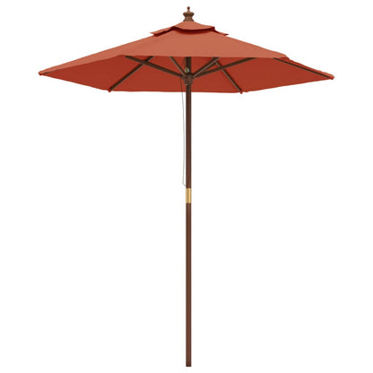 Vidaxl Sombrilla De Jardín Con Poste De Madera Terracota 196x231 Cm_0