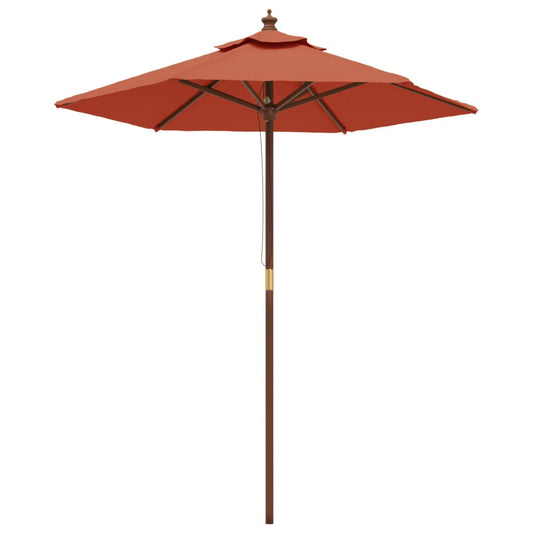 Vidaxl Sombrilla De Jardín Con Poste De Madera Terracota 196x231 Cm_0