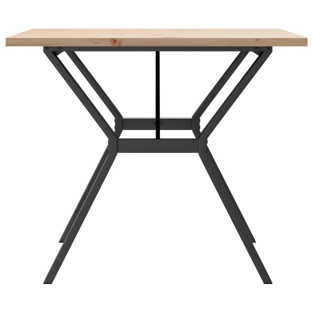 Mesa De Comedor Marco Y Madera Maciza Pino Y Acero 90x90x75,5cm_3