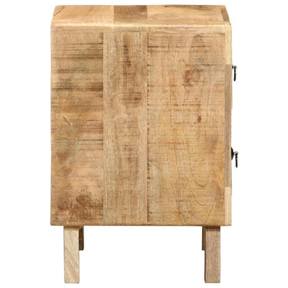 Mesilla De Noche 2 Uds 40x32x46 Cm Madera Mango Rugosa_1
