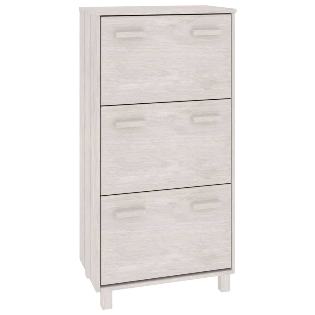 Zapatero Hamar Madera Maciza De Pino Blanca 59,5x35x117 Cm / Vetonek_0