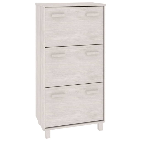 Zapatero Hamar Madera Maciza De Pino Blanca 59,5x35x117 Cm / Vetonek_0