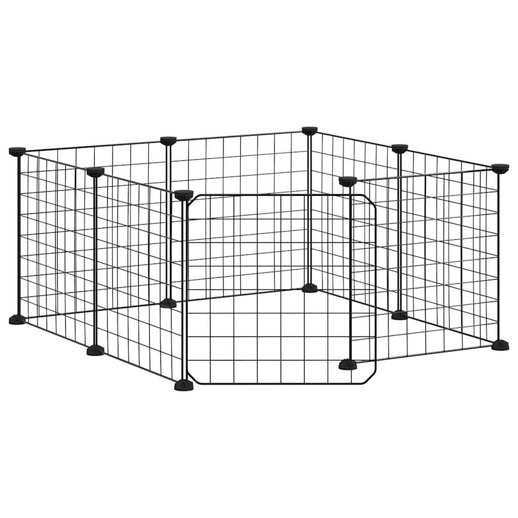 Vidaxl Jaula Para Mascotas De 8 Paneles Con Puerta De Acero, Color Negro, 35 X 35 Cm_3