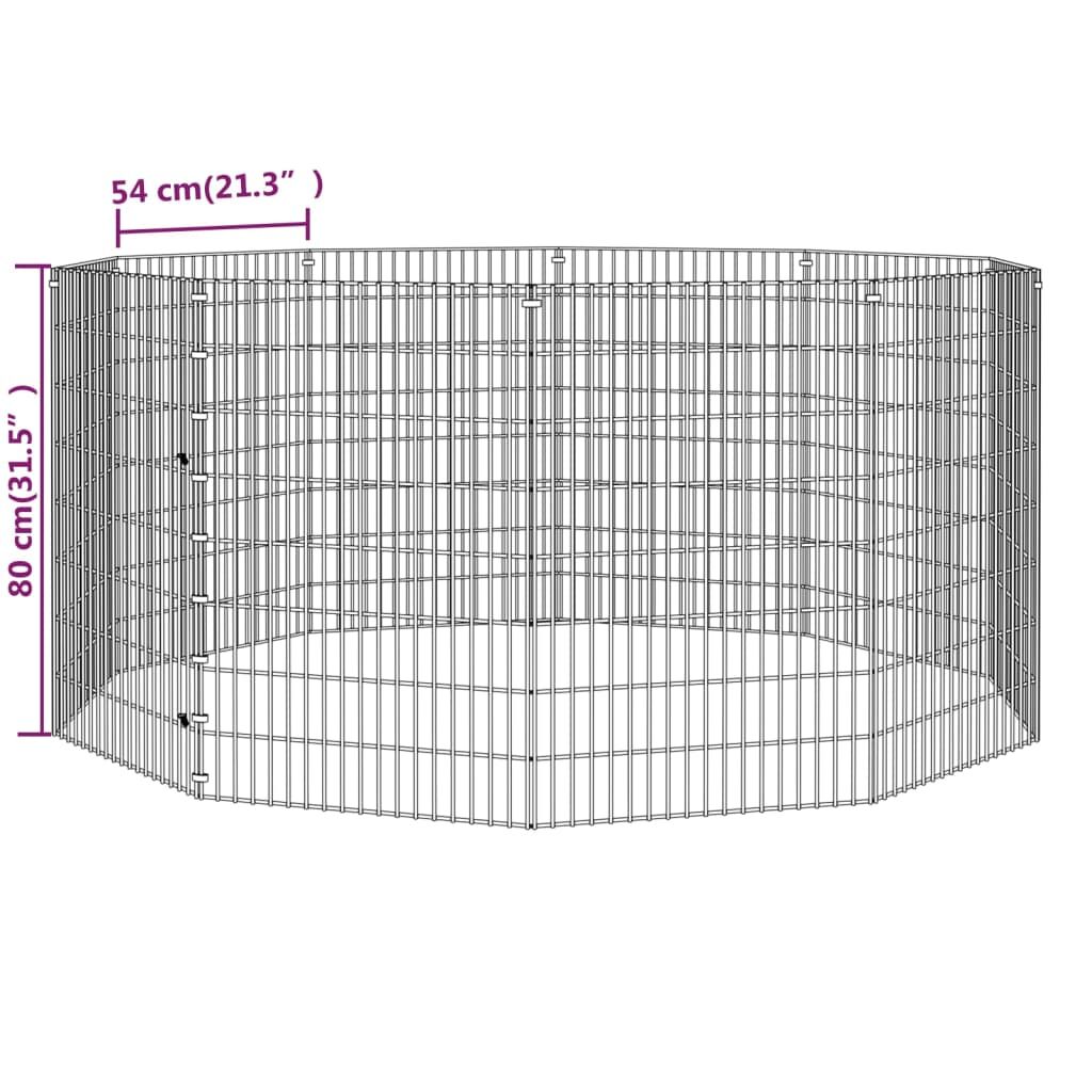Vidaxl Recinto Animales Corral 10 Paneles Hierro Galvanizado 54x80 Cm_2