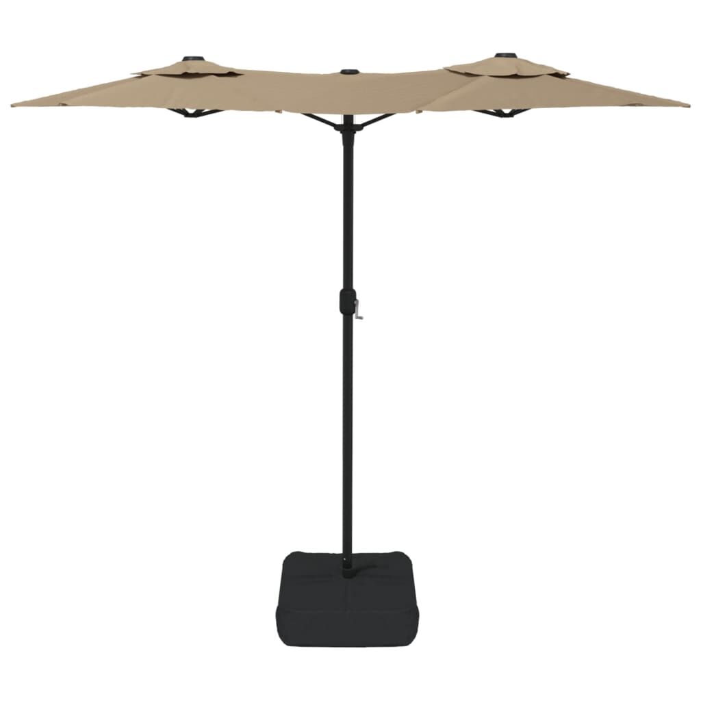 Vidaxl Sombrilla Doble De Jardín Blanco Gris Taupe 316x145 Cm_3