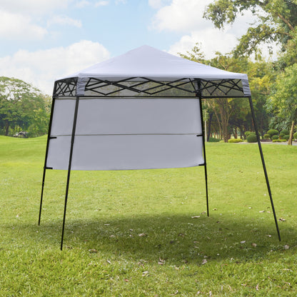 Outsunny Carpa Plegable 2,2x2,2x2m Con Lateral Y Protección Uv 50+ De Acero_1