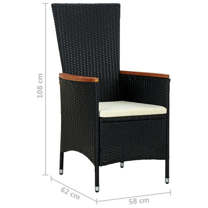 Vidaxl Set Comedor Jardín 9 Pzas Ratán Sintético Y Madera Acacia Negro_2