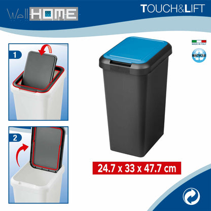 Set 2 Papeleras touch & Lift De 25l Azul Sapphir_1