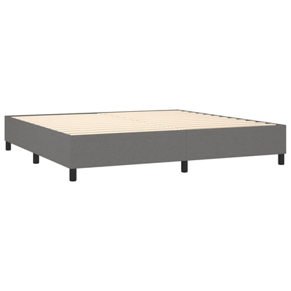 Cama Box Spring Colchón Y Luces Led Tela Gris Claro 200x200 Cm / Vetonek_4