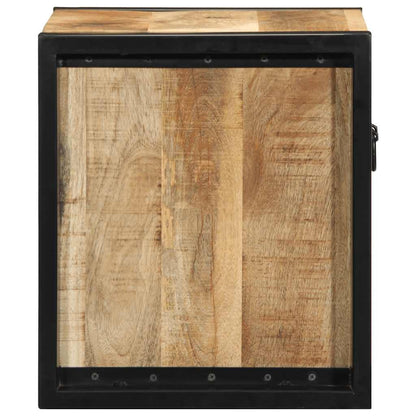 Mesita De Noche Madera Maciza De Mango 40x35x40 Cm_4