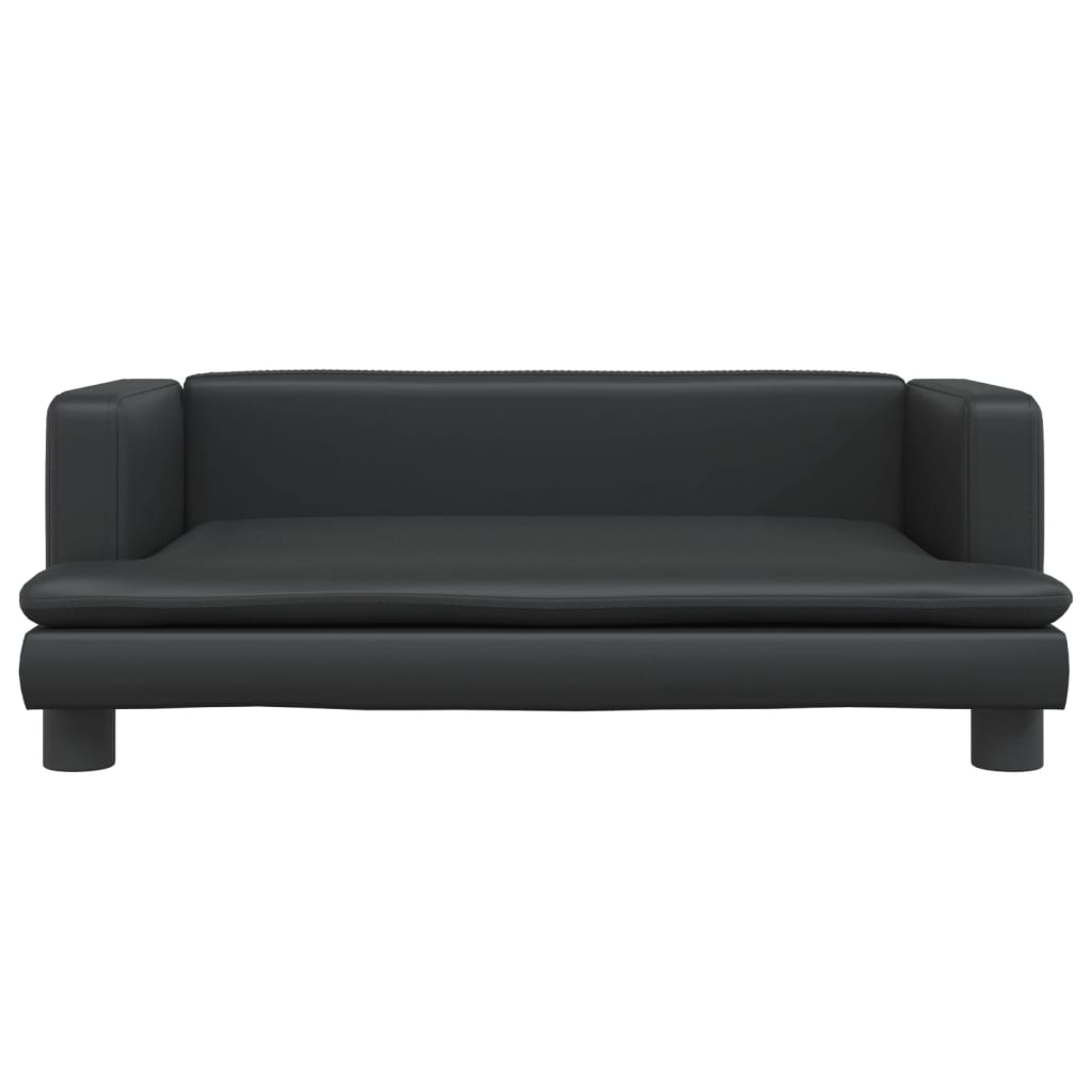 Cama Para Perros De Cuero Sintético Negra 80x45x30 Cm / Vetonek_1