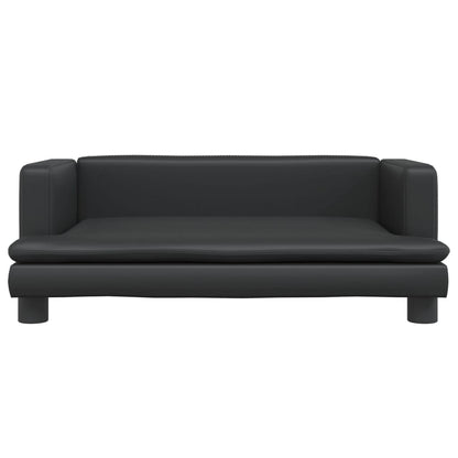 Cama Para Perros De Cuero Sintético Negra 80x45x30 Cm / Vetonek_1