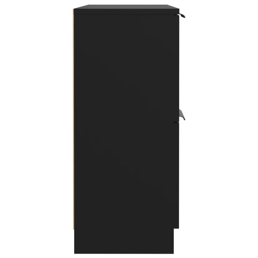 Aparador De Madera Contrachapada Negro 60x30x70 Cm / Vetonek_0