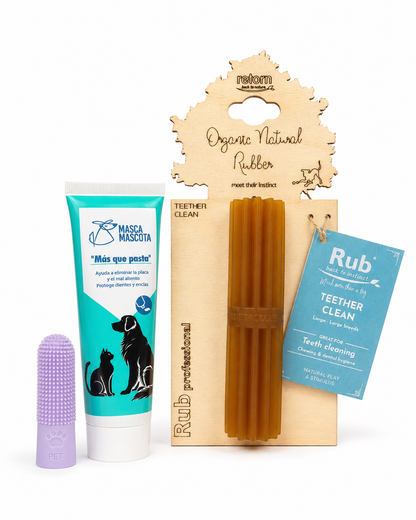 Pack de higiene dental para perros con hueso de resina natural alta resistencia Masca mascota 100 g_0