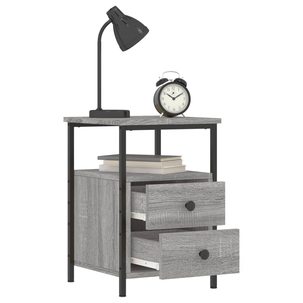 Mesitas Noche 2 Uds Madera Ingeniería Gris Sonoma 34x35,5x50 Cm_2