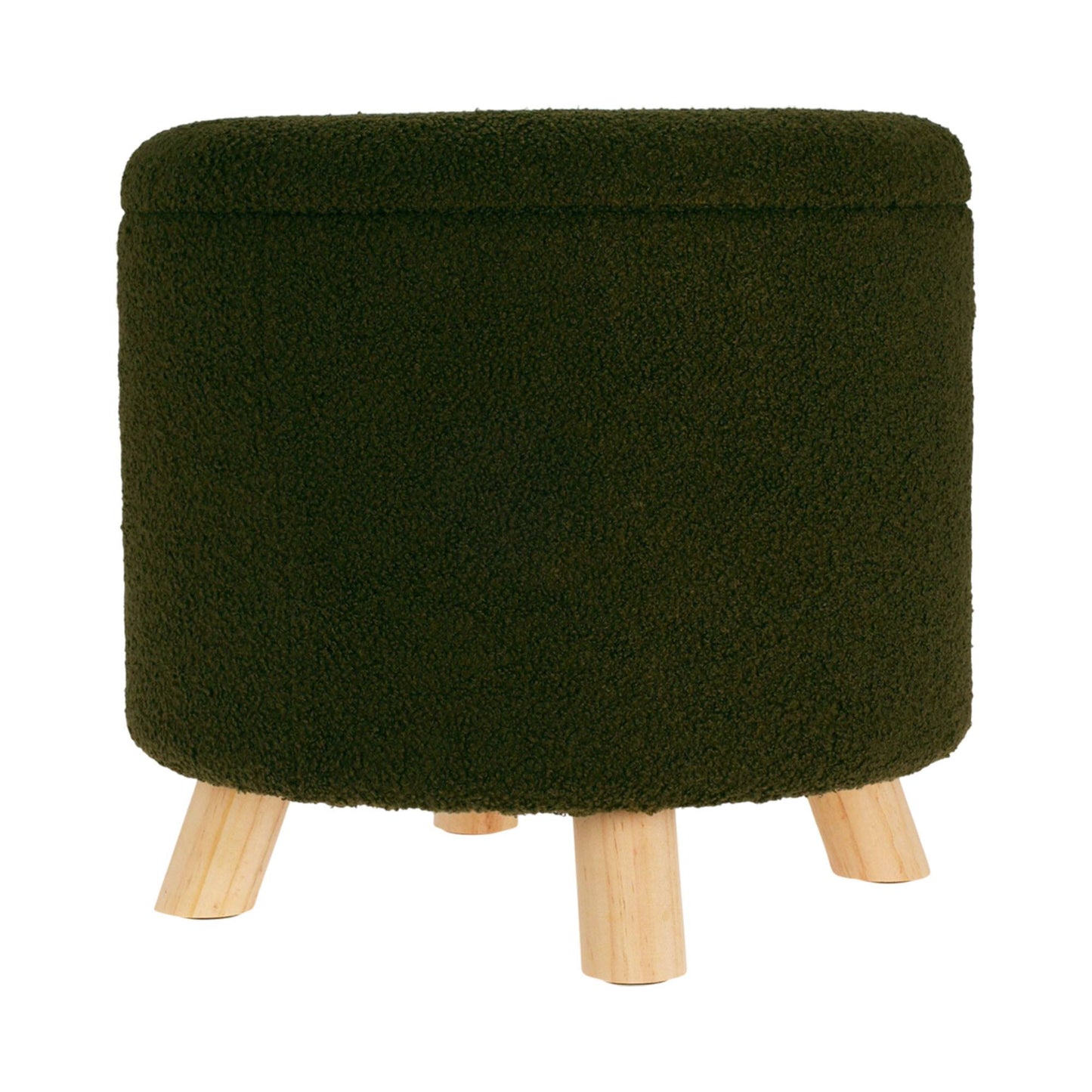 Well Home Taburete De Almacenamiento 100% Poliéster Ø40x37cm De 18l Color Verde_0