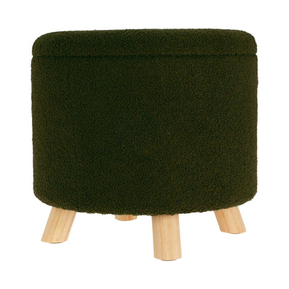 Well Home Taburete De Almacenamiento 100% Poliéster Ø40x37cm De 18l Color Verde_0