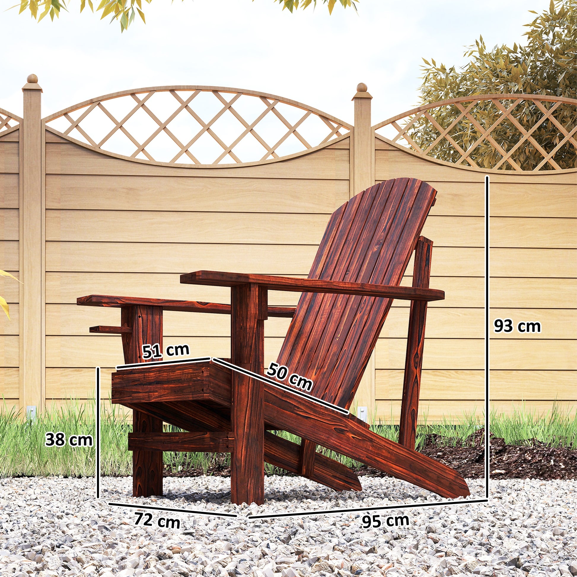 Outsunny Silla Adirondack Jardín De Madera Con Reposabrazos 72x95x93 Cm Marrón_2