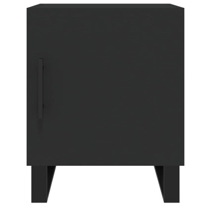 Mesita De Noche Madera De Ingeniería Negro 40x40x50 Cm_4