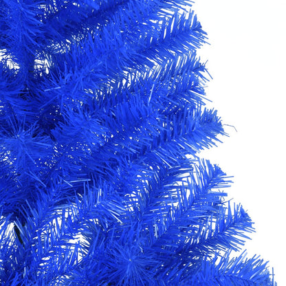 Vidaxl Medio Árbol De Navidad Artificial Con Soporte Pvc Azul 210 Cm_5