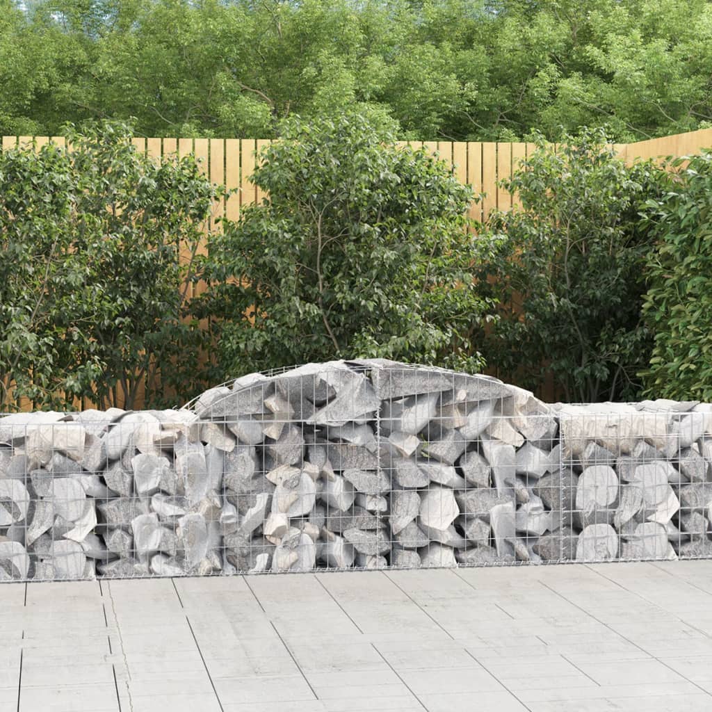 Cestas De Gaviones 4 Uds Forma De Arco Hierro 300x50x60/80 Cm_1