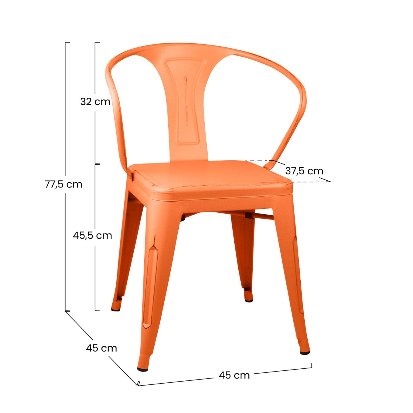 Pack 4 Sillas De Comedor Strong Vintage 53x45x80cm Thinia Home_3