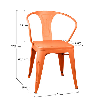 Pack 4 Sillas De Comedor Strong Vintage 53x45x80cm Thinia Home_3
